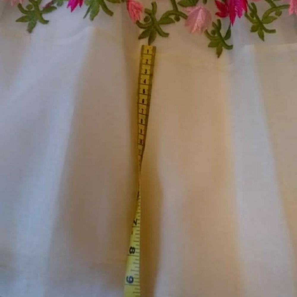 Vintage 1960s Organza Border Print Dress - Picture 5 of 8